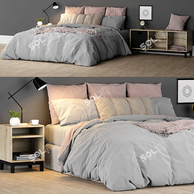  Elegant Vray Bed, 3D Model 3D model image 1