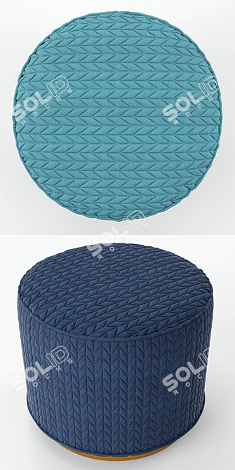 Glamorous Belle Époque Pouf 3D model image 2