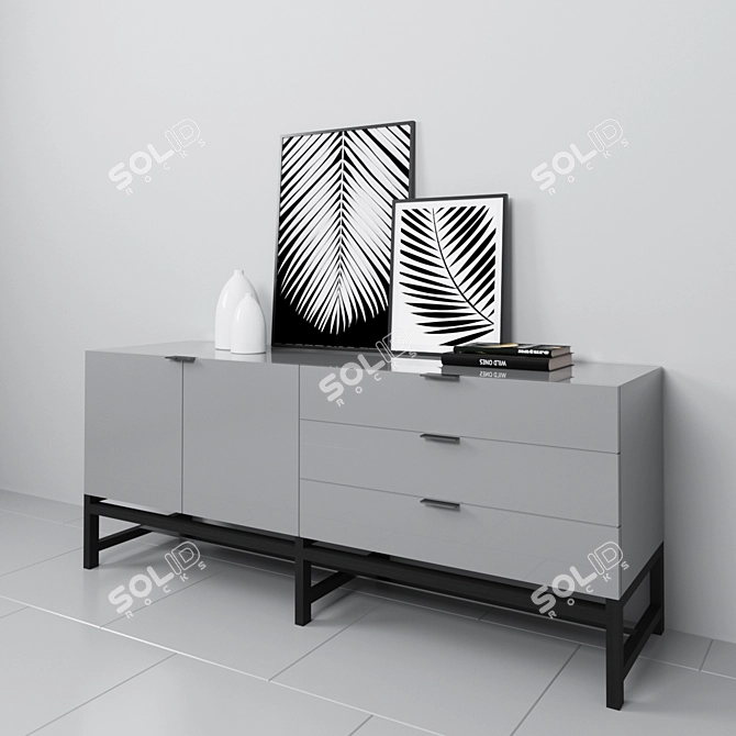 Sleek and Sophisticated: Minotti Harvey Sideboard 3D model image 2