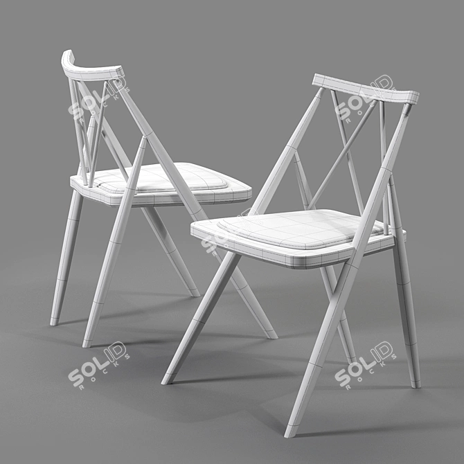 Drill Argyle Spoke Back Chair 3D model image 3