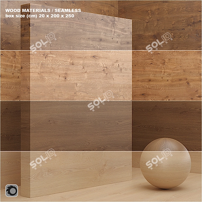 Seamless Wood/Veneer Material Set 3D model image 1