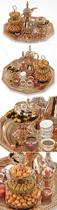 Arabian Coffee Delight Set 3D model image 2