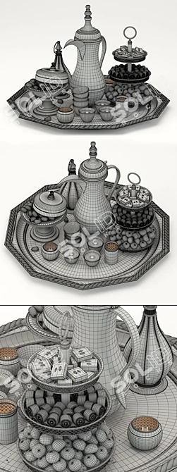 Arabian Coffee Delight Set 3D model image 3