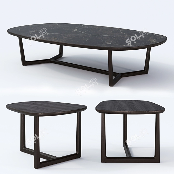 Poliform TRIDENTE Coffee Tables 3D model image 1