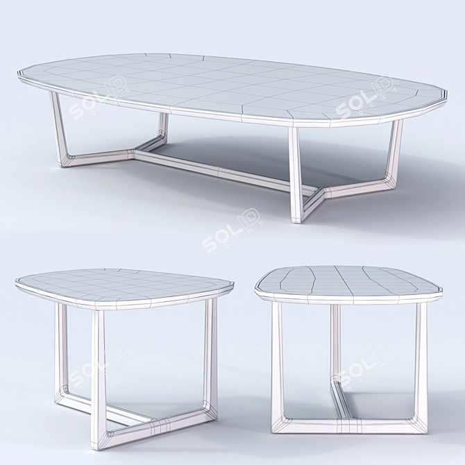 Poliform TRIDENTE Coffee Tables 3D model image 3