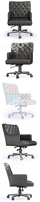 Luxury Leather Tufted Armchair 3D model image 3