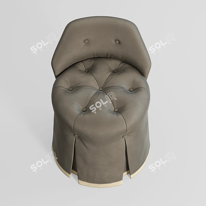 Elegant Margo Vanity Stool 3D model image 2
