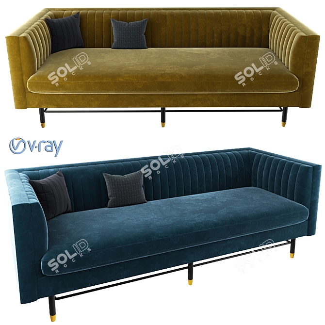 Cozy Chelsea Sofa with Pillow 3D model image 1