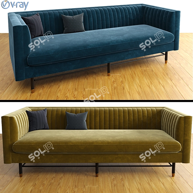 Cozy Chelsea Sofa with Pillow 3D model image 2