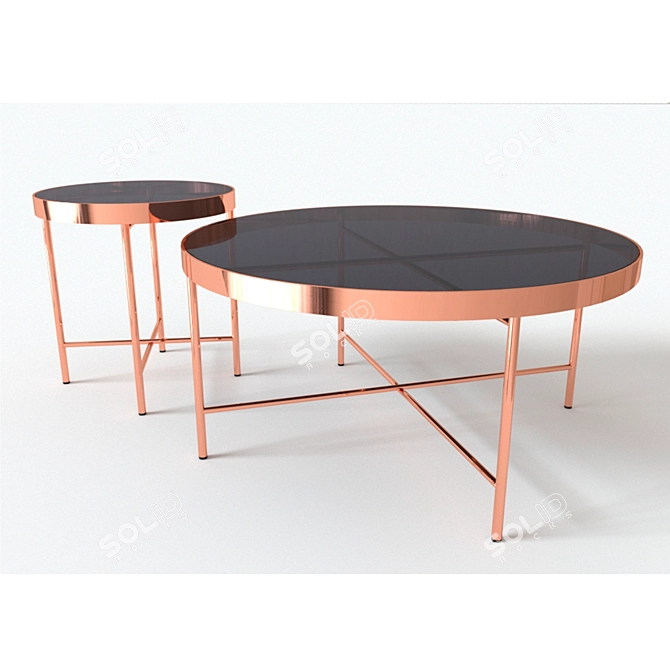 Copper Coffee Tables: Gina B & C 3D model image 1