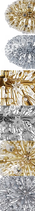 Gold Plated Blowball Sputnik Chandelier 3D model image 3