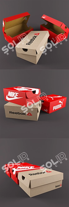 Realistic Shoe Box Renders 3D model image 2