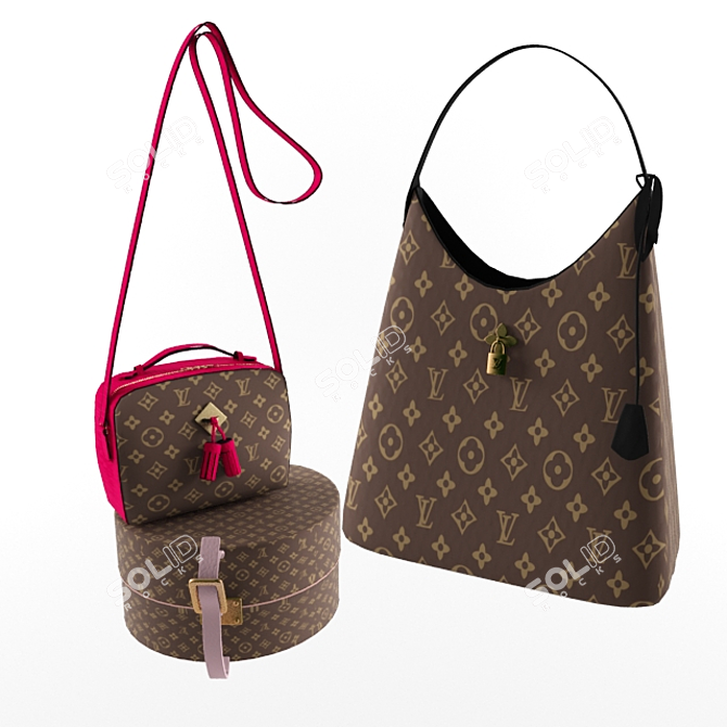 LV Flower Hobo Bag & Saintonge Box 3D model image 1