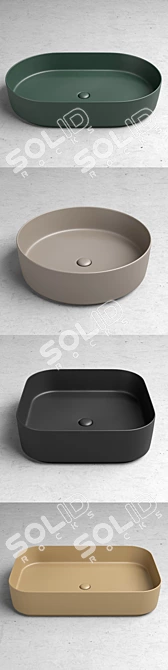 Shui Comfort: Stylish Ceramic Washbasins 3D model image 2