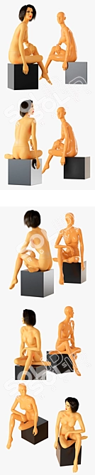 Realistic Female Mannequin with Detachable Torso 3D model image 2