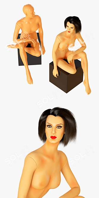 Realistic Female Mannequin with Detachable Torso 3D model image 3