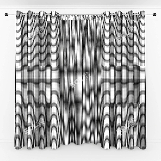 Elegant Window Drapes 3D model image 2