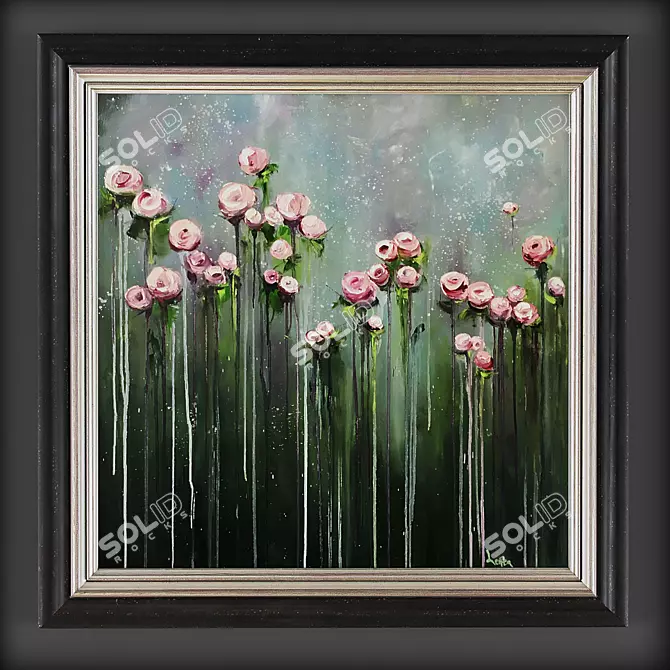 LentaArt Big Flowers Oil Paintings 3D model image 1