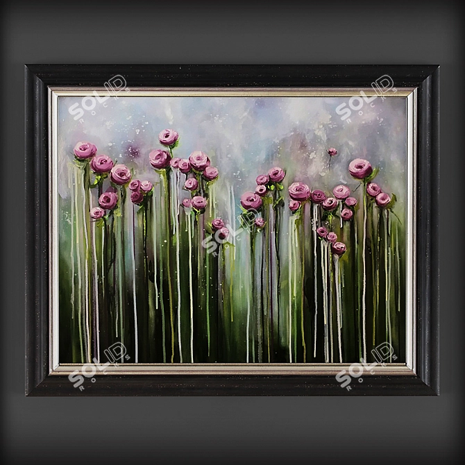 LentaArt Big Flowers Oil Paintings 3D model image 2