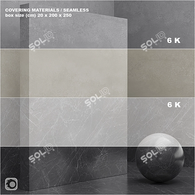 Seamless Coated Marble Plaster Set 42 3D model image 1