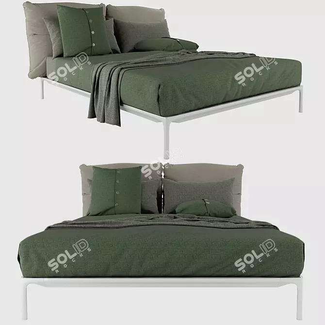 YALE MDF Bed: Italian Design Excellence 3D model image 1