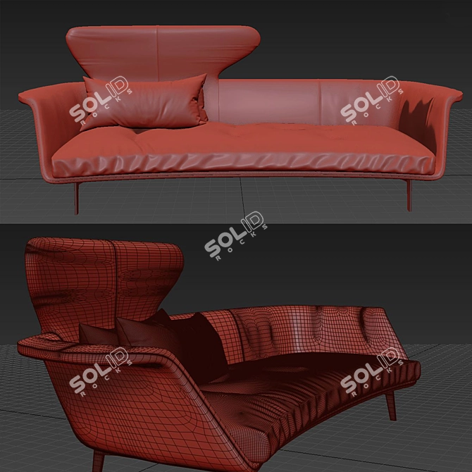 Italian Luxury Lovy Sofa 3D model image 2