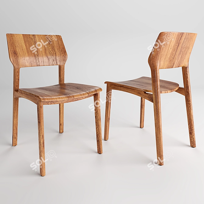 Artisan Fin Set: Stylish Table & Chair 3D model image 2