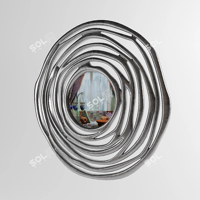 Silver Framed Mirror - M-art 3D model image 2