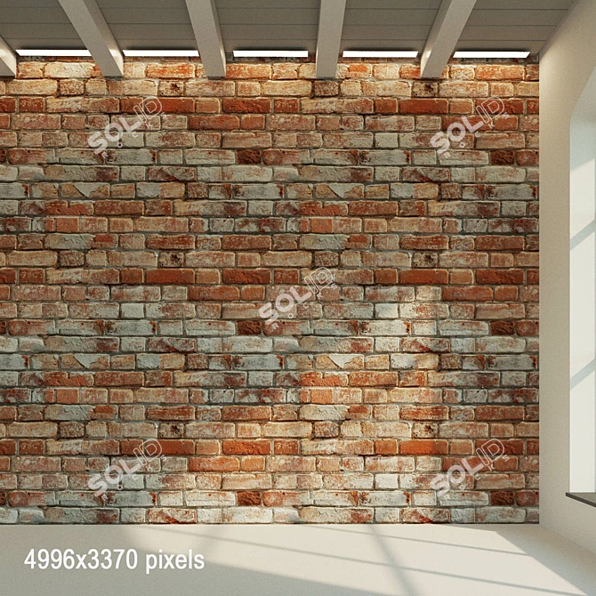 Historical Brick Wall Texture 3D model image 1