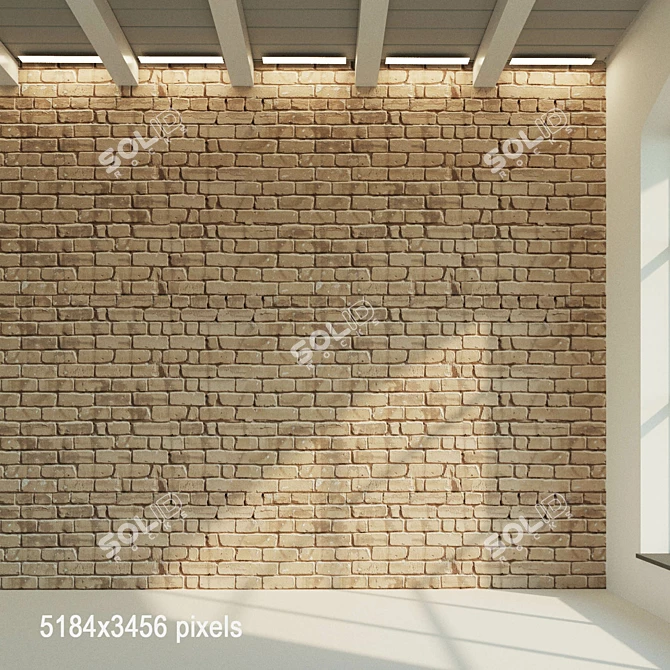 Vintage Clay Brick Wall Texture 3D model image 1