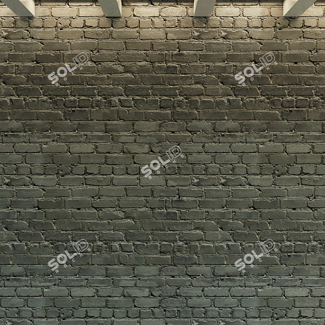 Vintage Painted Brick Wall 3D model image 2