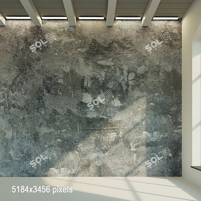 Aged Concrete Wall Texture 3D model image 1