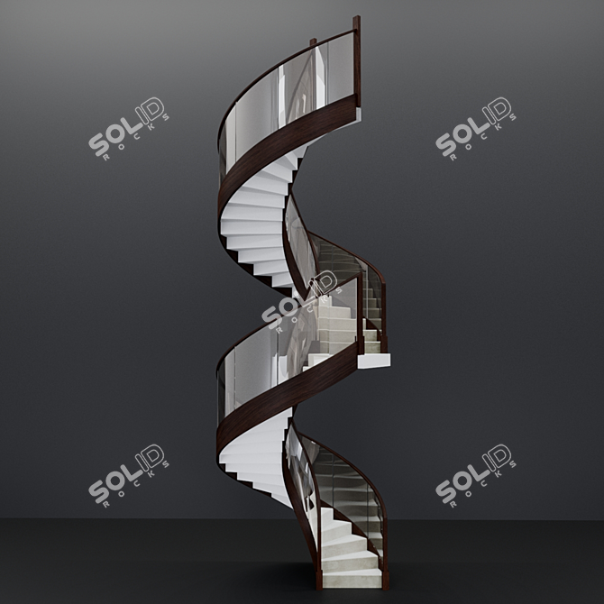 Versatile 6m High, 2m Diameter Staircase Screw 3D model image 1