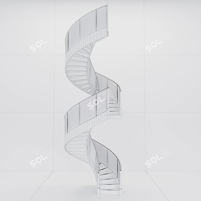Versatile 6m High, 2m Diameter Staircase Screw 3D model image 3
