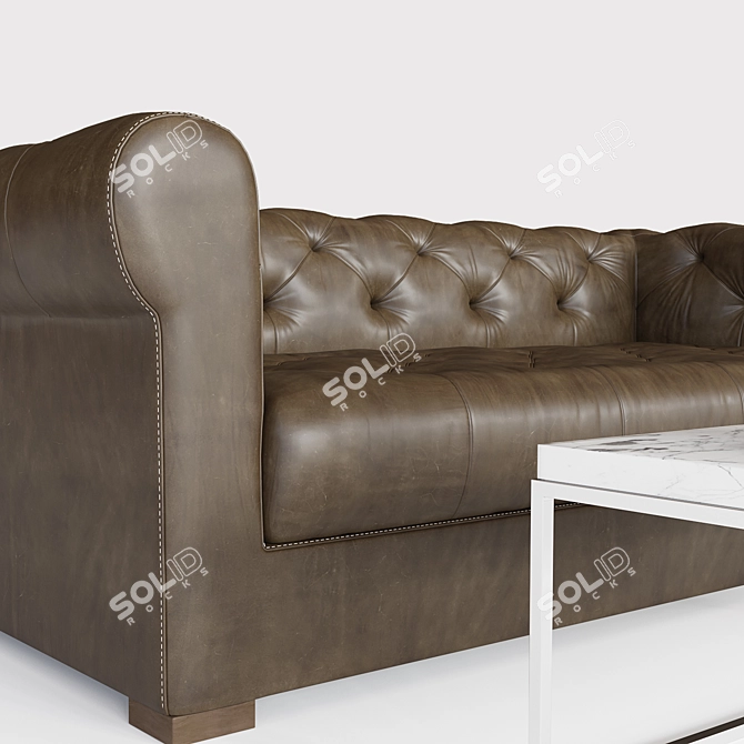 Restoration Hardware Modena Leather Sofa 3D model image 2