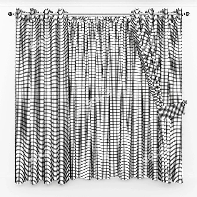 Elegant Window Curtains 3D model image 2