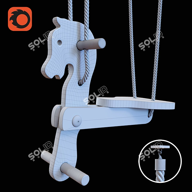 Joyful Ride Rocking Horse 3D model image 2