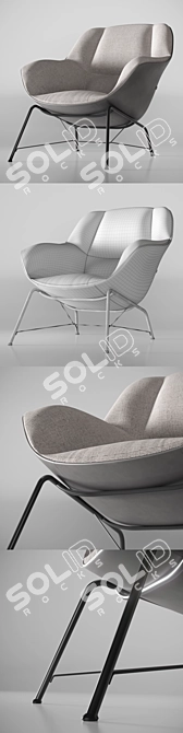 Elegant Jori Prelude Armchair 3D model image 2