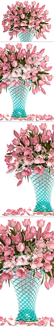 Pink Tulip Bouquet 3D model image 2