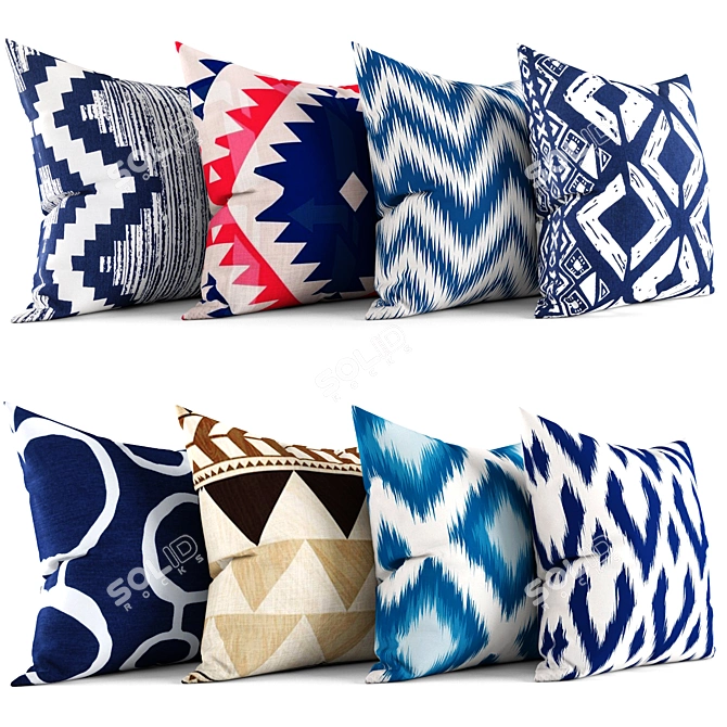 Soft and Stylish Decorative Pillows 3D model image 1