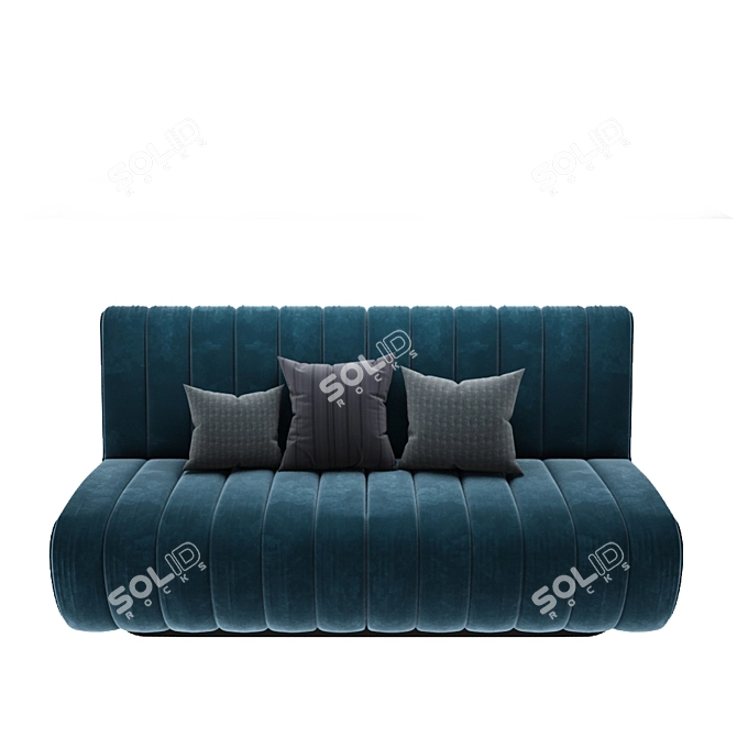 Mid-Century Sophia Velvet Two-Seater Sofa 3D model image 2