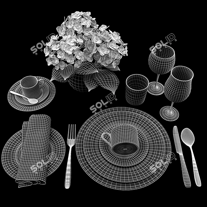 Title: Elegant Roberto Cavalli Tableware 3D model image 3