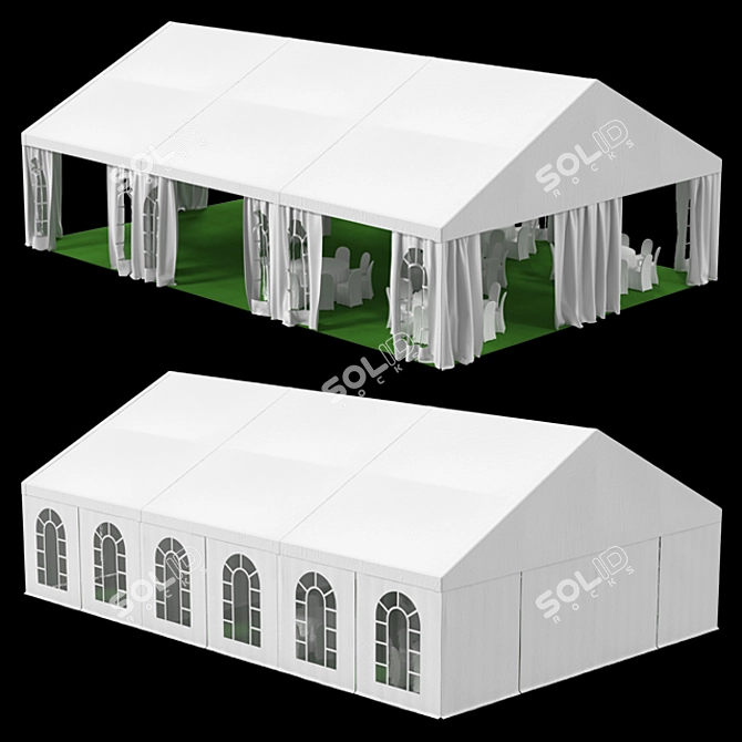 Spacious 10x15m Event Tent 3D model image 1