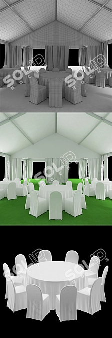 Spacious 10x15m Event Tent 3D model image 3