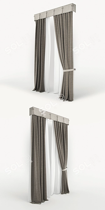 Modern Blind in Polysilk Fabric 3D model image 2