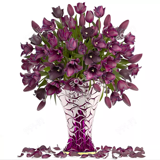 Spring Tulip Bouquet 3D model image 1