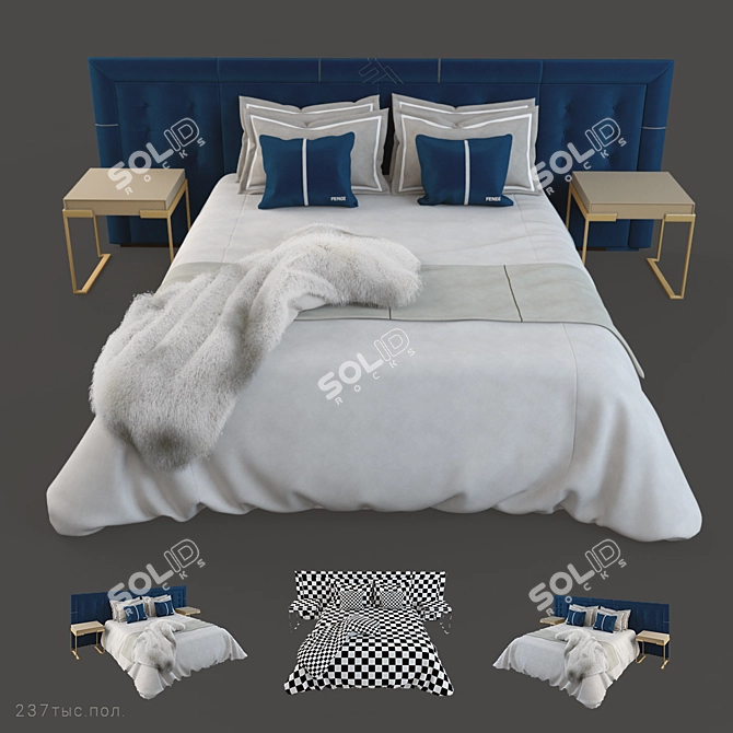 Fendi Casa Bed Pincio - Luxurious and Stylish 3D model image 1