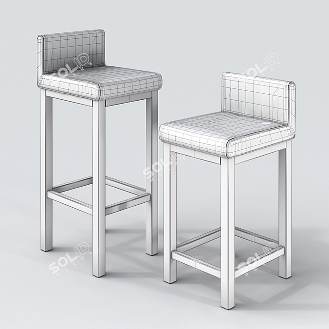 Meridiani KAGE Stool Set - Elevated Comfort 3D model image 3