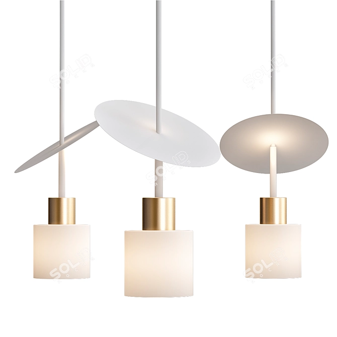 Elegant Trio Ceiling Lights 3D model image 1
