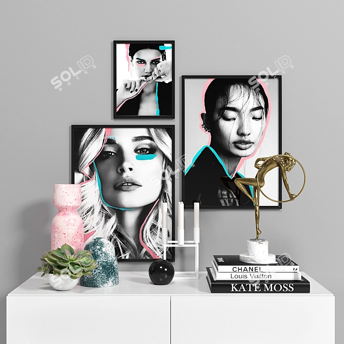 Nordic Elegance Sculpture & Neon Posters 3D model image 1